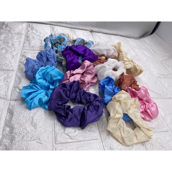 19pcs Assorted Hair Scrunchies Set Silk & Velvet Elastic Ponytail Holders Women - Picture 5 of 8